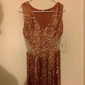 Orange/Gold Sequins Dress